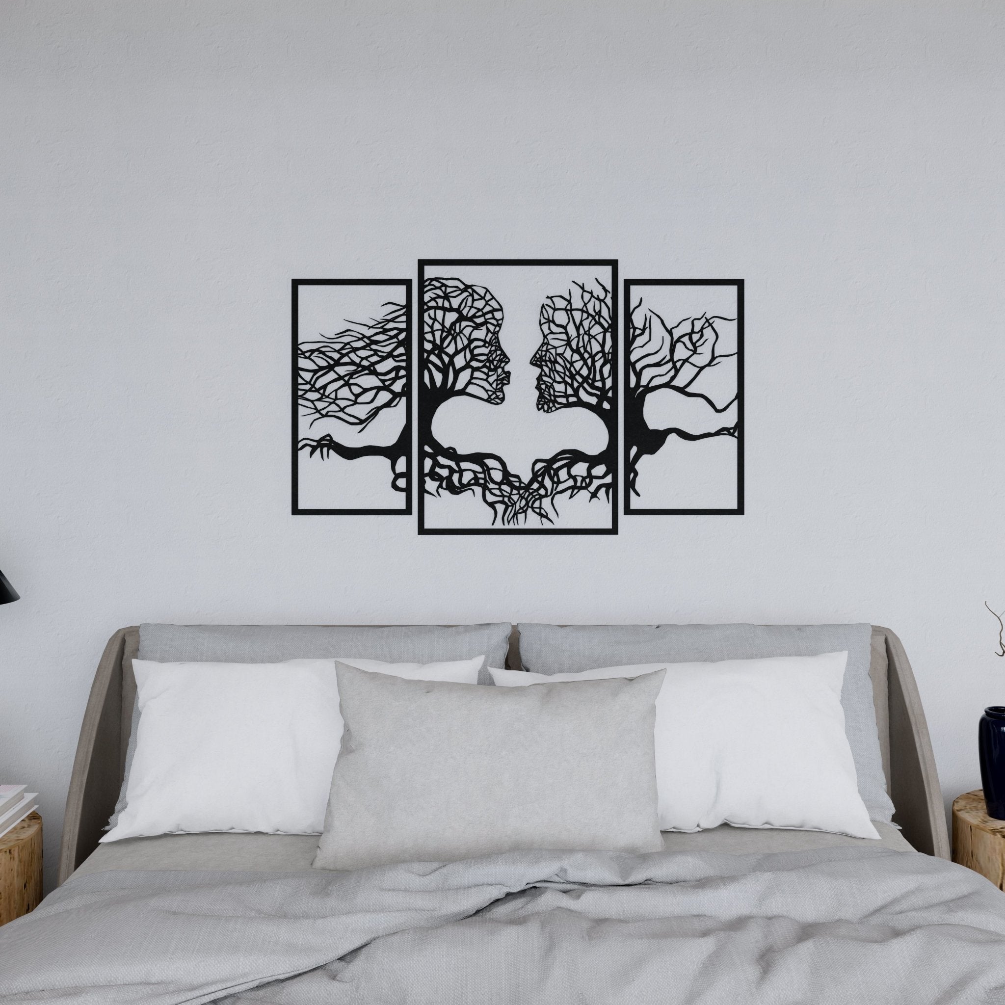 VAILLA ® Wanddecoratie met boom van het leven, wandafbeelding van hout, wanddecoratie in zwart goud, home wall art decoratie, muursticker 3D, moderne decoratie, afbeeldingen voor thuis, kantoor
